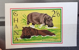 GHANA Hippopotame, Hippopotamus, Yvert N° 188  NON DENTELE  Neuf Sans Charniere. MNH - Andere & Zonder Classificatie