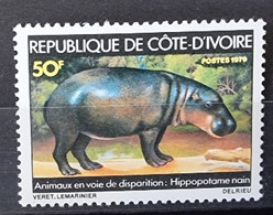 COTE D'IVOIRE Hippopotame, Hippopotamus, Yvert N° 488 * MLH - Autres & Non Classés