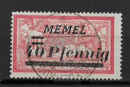 Memel 1922, 40pf On 40c, Scott # 67,VF USED - Oblitérés
