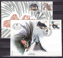 Yugoslavia 1996 Belgrade ZOO Fauna Animals Birds Palmkakadu Crowned Pigeon Zebra Tiger FDC - Cartas & Documentos