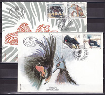 Yugoslavia 1996 Belgrade ZOO Fauna Animals Birds Palmkakadu Crowned Pigeon Zebra Tiger FDC - Cartas & Documentos