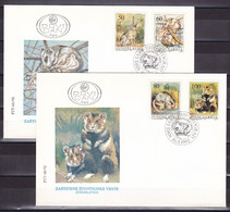 Yugoslavia 1992 Fauna Protected Animals Rabbit Squirrel Hamster FDC - Cartas & Documentos