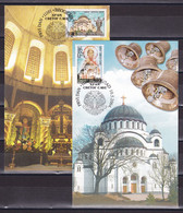 Yugoslavia Serbia & Montenegro 2004 Temple Of Saint Sava Religions Maximum Card CM - Lettres & Documents