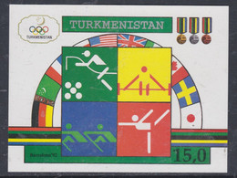 Turkménistan BF N° 2 XX Jeux Olympiques D'été à Barcelone, Le Bloc Sans Charnière, TB - Turkmenistan