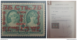 O) 1927 SPAIN, RED CROSS ISSUE - PRINCESSES MARIA CRISTINA AND BEATRICE - CORONATION SILVER  JUBILEE - OVERPRINTED ALFON - Nuevos