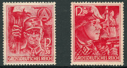 GERMANY Deutsches Reich 1933-45 Michel-# 909-910 " 1945 Parteiformationsmarken SS SA Ohne Gummi * " Mi 20 € - Used Stamps
