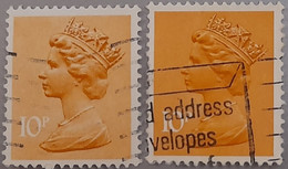 UK GB GREAT BRITAIN QEII 10p Machin Definitive, Major DRY PRINT Error (left) (right Is Normal To Compare), As Per Scan - Plaatfouten En Curiosa