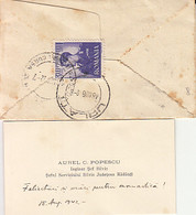 KING MICHAEL STAMP, CENSORED RADAUTI NR 1, WW2, LILIPUT COVER WITH BUSINESS CARD, 1942, ROMANIA - Cartas De La Segunda Guerra Mundial