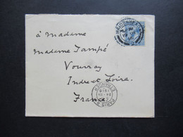 GB 1916 Stempel Maidenhead über Paris Nach Vourvay Rückseitig Aufkleber Mit Wappen / Adler Foy Pour Devoir - Brieven En Documenten