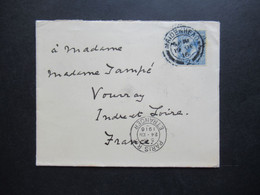 GB 1916 Stempel Maidenhead über Paris Nach Vourvay Rückseitig Aufkleber Mit Wappen / Adler Foy Pour Devoir - Covers & Documents
