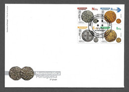 PORTUGAL STAMP - 2021 Portuguese Numismatics FDC + PAGELA (COVER + PRESENTATION SHEET) (SN#20) - Ongebruikt