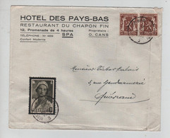 1875PR/ TP 411 Antituberculeux Reine Astrid - 424(2) S/L.Hôtel Des Pays-Bas SPA Obl.Ambulant Herbesthal-BXL 12/8/1936 - Ambulanti