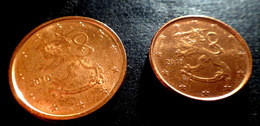 2010 FINLAND 1 +  2  EURO CENT  COIN  CIRCULATED - Finnland
