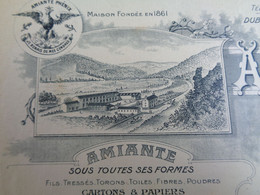 FACTURE - 89 - Dept. DE L'YONNE - AVALON 1909 - AMIANTE SOUS TOUTES SES FORMES - ACHILLE DUBOIS - Autres