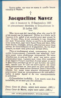 Faire Part De Déces Jacqueline Navez Décédée à Erquelinnes En 1937 - 7x11cm - Todesanzeige