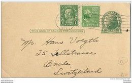 73 - 25 - Entier Postal Envoyé De La Grange Illinois En Suisse 1938 - 1921-40