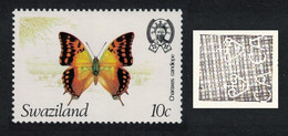 Swaziland Butterfly 'Charaxes Candiope' 10c Wmk Crown To Left 1982 MNH SG#394w - Swaziland (1968-...)