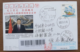 China 2020 G20 Extraordinary Leaders' Summit On COVID-19 Postcard In Postally Used,with 2020 Propaganda PMK Used - Disease