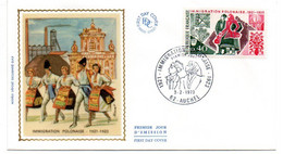 1973 --FDC Soie -- 50 Ans Immigration Polonaise  ----  Cachet  AUCHEL --62  ............à Saisir - 1970-1979