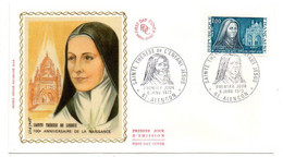 1973 -- FDC Soie --100° Anniv ..Sainte Thérèse De L'Enfant Jésus -  Cachet  ALENCON - 61 ............à Saisir - 1970-1979