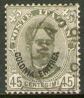 ERITREA COLONIA ITALIANA Sello Usado HUMBERT 1° X 45 Centesimi Año 1893 – Valorizado En Catálogo U$S 32.50 - Erythrée