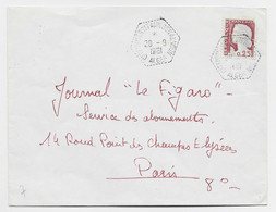 N° 1263 LETTRE C. HEX PERLE CITE UNIVERSITAIRE BENAKNOUN 28.9.1961 ALGER ALGERIE - 1960 Marianne De Decaris