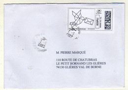 Enveloppe FRANCE Avec Vignette D' Affranchissement Ecopli Oblitération PARIS NORD GONESSE 02/05/2022 - 2010-... Illustrated Franking Labels