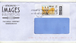 Enveloppe FRANCE Avec Vignette D' Affranchissement Lettre Verte Oblitération NANCY CDIS 04/04/2022 - 2010-... Illustrated Franking Labels