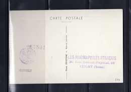 1952 TAMPONNEE MF " REUNION DU CONSEIL DE L'EUROPE " Sur Carte Maximum N° YT 923 Voir Les 2 Scans. CM A SAISIR ! - 1950-1959