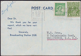 Australia 1938 QSL Card To NZ Station 2GB - Storia Postale