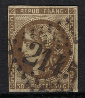 FRANCE Ca. 1871:  Le Y&T 47  TB Obl. GC 2145 (Lyon), Forte Cote - 1870 Uitgave Van Bordeaux