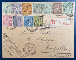 MONACO Lettre Recommandée Du 12 Mars 1919  Avec Toutes Les Valeurs Presentent Ce Jour Au Bureau : Au Tarif ! - Covers & Documents