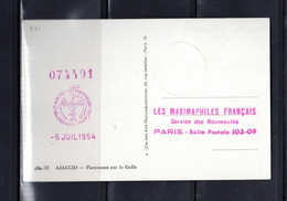 1954 TAMPONNEE MF " AJACCIO " Sur Carte Maximum N° YT 981 Voir Les Scans CM A SAISIR - 1950-1959