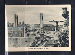 1957 " PORT DE BREST " Sur Carte Maximum N°YT 1117. Voir Les 2 Scans CM A SAISIR ! - 1950-1959