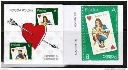 POLAND 1997 KOCHAM CIE I LOVE YOU BOOKLET COMPLETE VALENTINES DAY Mi No 3634-35 MNH Fi 10 Heart Cupid Playing Card Queen - Carnets