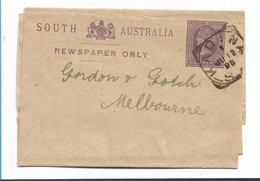 SA031 / Süd Australien - Kadina  1885 Nach Melbourne (Ascher 3) Wrapper (Streifband) - Cartas & Documentos