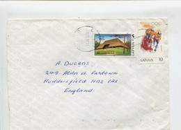 LETTONIE - Affranchissement Sur Lettre - J.O. D'Hiver / Bobsleigh / Architecture - Latvia