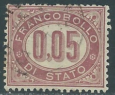 1875 REGNO SERVIZIO DI STATO USATO 5 CENT - RF14-8 - Dienstmarken