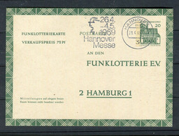 Bundesrepublik Deutschland / 1969 / Stempel "HANNOVER, Messe" Auf Funklotterie-Postkarte (30189) - Marcofilia - EMA ( Maquina De Huellas A Franquear)