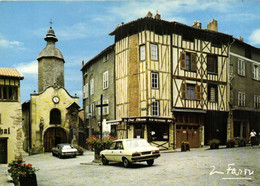 CPSM Grand Format  LIMOGES  Eglise Saint Aurelien Et Rue De La Boucherie Belles Voitures Colorisée  RV - Limoges