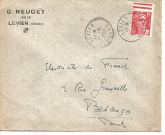 France Enveloppe Bois Reudet -Levier Cachet à Date 1951 Doubs - 1921-1960: Moderne