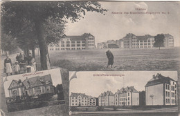 B1954) HANAU - Kaserne Des EISENBAHN Regiments Nr. 3 - Offiziers Casino - Unteroffizierswohnungen - Tolle DREIBILD 1910 - Hanau