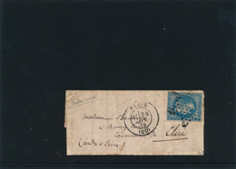 BALLON MONTE LE VILLE DE FLORENCE PARIS CLÉRÉ INDRE ET LOIRE SIGNÉ ROUMET COVER - War 1870