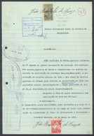 1945 Tax Fiscais PORTUGAL-MOZAMBIQUE Scriptophilie Certidão, Certificate W/ Tax Stamps Lourenzo Marques. - Non Classificati