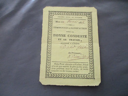 College Royal De Tournon  Diplome Bonne Conduite Annee 1835 - Diploma & School Reports