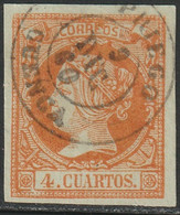 Spain 1860 Sc 50 Espana Ed 52 Yt 48 Used Priego (Cuenca) Cancel - Usati