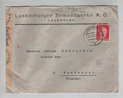 1878PR/ TP Hitler Deutsches Reich S/L. Luxemburger Zementwrerke A.G. Obl. Luxemburg 29/5/42 Censure 'c' > Messancy - 1940-1944 Deutsche Besatzung
