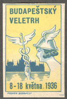 Czechoslovakia Language VELETRH Caduceus HERMES Greek Mythology LABEL CINDERELLA VIGNETTE 1936 Hungary Exhibition Fair - Other & Unclassified