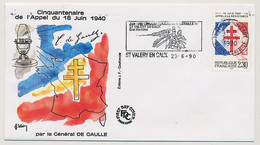 FRANCE - OMEC 76 ST VALERY EN CAUX - Cinquantenaire De La Bataille S/2,30 Appel à La Résistance - Maschinenstempel (Werbestempel)