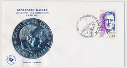 FRANCE - Cachet Temp. 1990 Année De Gaulle - 82 Levallois Perret S/2,30 G. De Gaulle 21-22/4/1990 - De Gaulle (General)